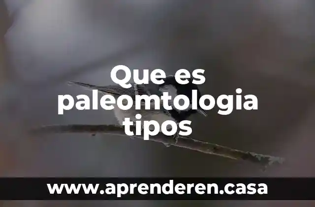 Que es paleomtologia tipos