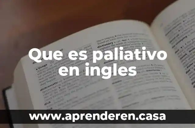 Que es paliativo en ingles