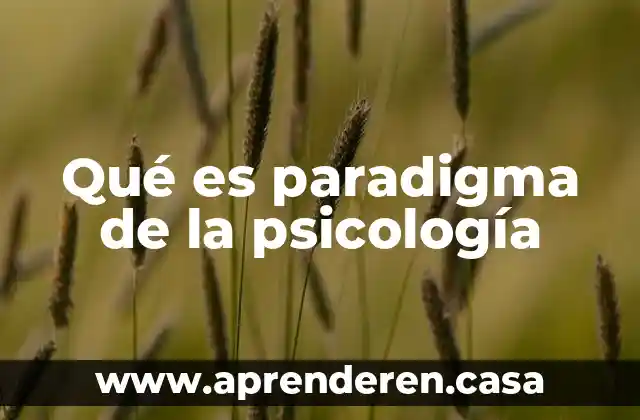 Qué es paradigma de la psicología