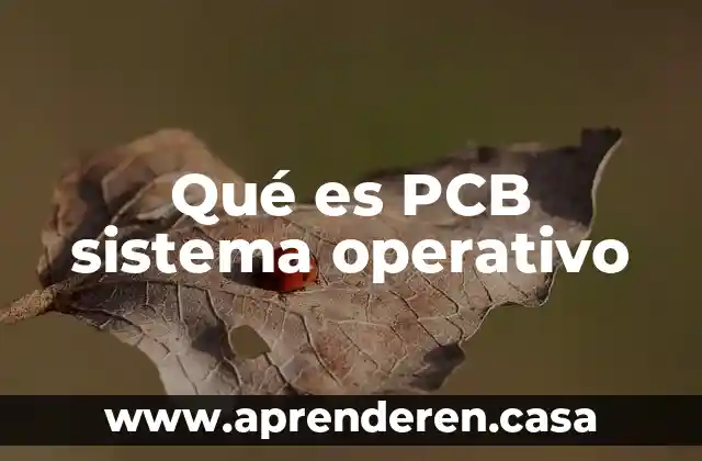 Qué es el sistema operativo Linux 3 Qué es PCB sistema operativo
