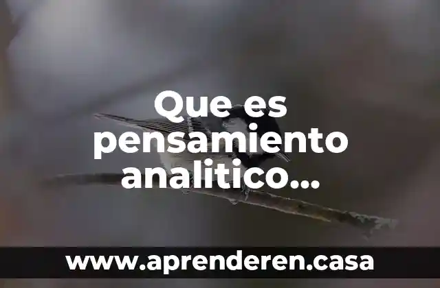 Que es pensamiento analitico matematico
