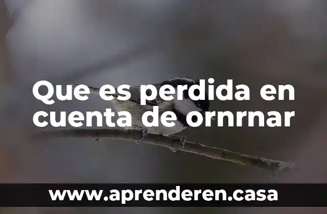 Que es perdida en cuenta de ornrnar