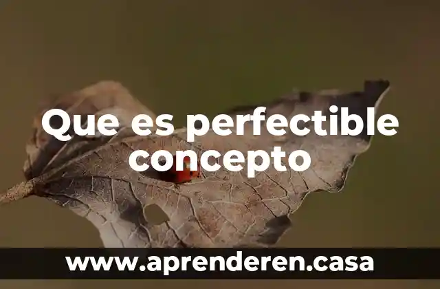 Que es perfectible concepto