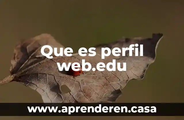 Que es el perfil internacional 4 Que es perfil web.edu