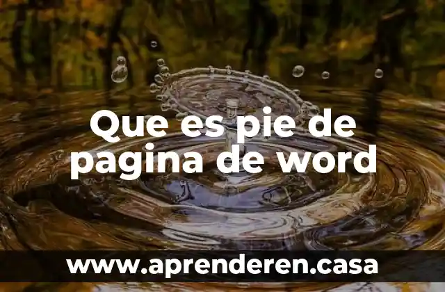 Que es pie de pagina de word