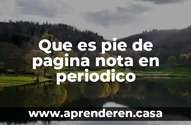 Que es pie de pagina nota en periodico