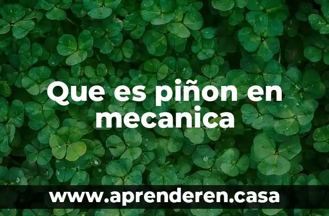 Que es piñon en mecanica