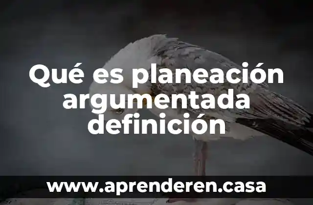 Qué es planeación argumentada definición