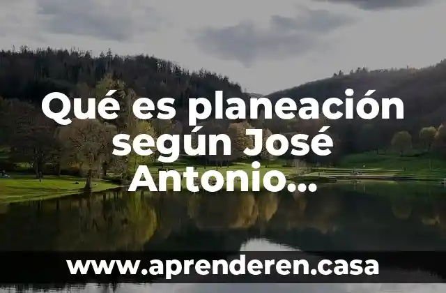 ¿Qué es más pesado el agua o la arena? 3 Qué es planeación según José Antonio Fernández Aréna