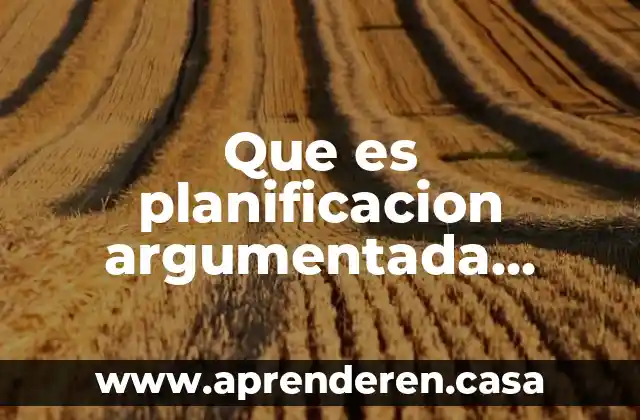 Que es planificacion argumentada segun autores