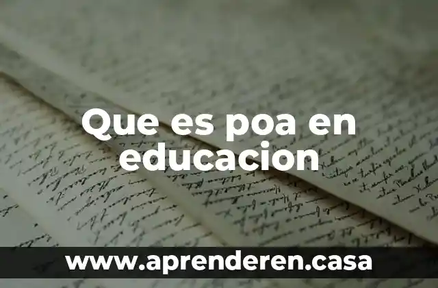 Que es un autorretrato educacion 8 Que es poa en educacion