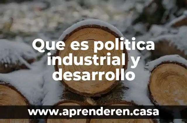 Que es politica industrial y desarrollo