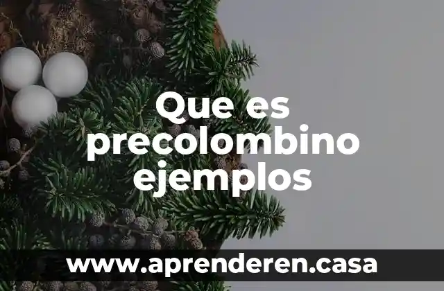 Que es precolombino ejemplos