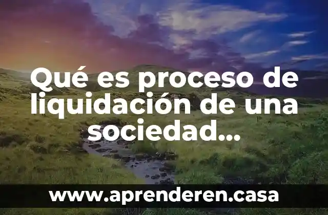Qué es proceso de liquidación de una sociedad mercantil
