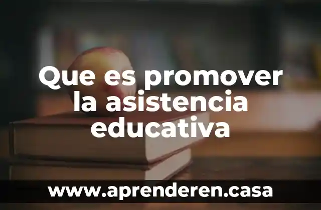 Que es promover la asistencia educativa