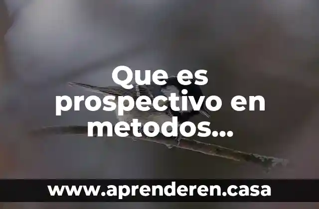 Que es prospectivo en metodos estadisticos