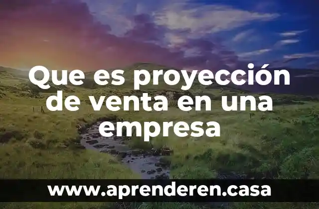 Que es proyección de venta en una empresa