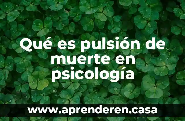 Qué es pulsión de muerte en psicología