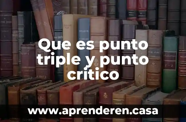 Que es punto triple y punto critico