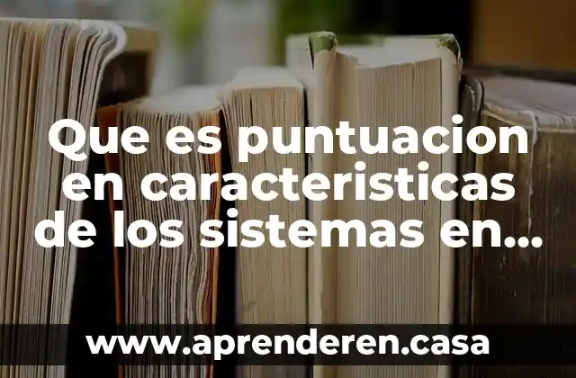 Que es puntuacion en caracteristicas de los sistemas en psicología