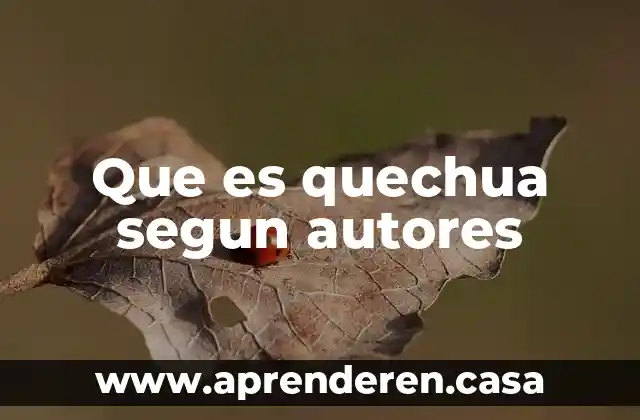 Qué es la comunicación autores 3 Que es quechua segun autores