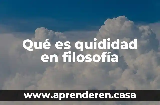 Qué es quididad en filosofía