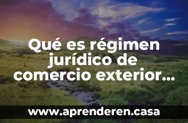 Qué es un bl comercio exterior 7 Qué es régimen jurídico de comercio exterior y internacional mx