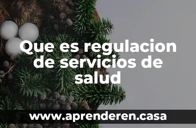 Que es regulacion de servicios de salud