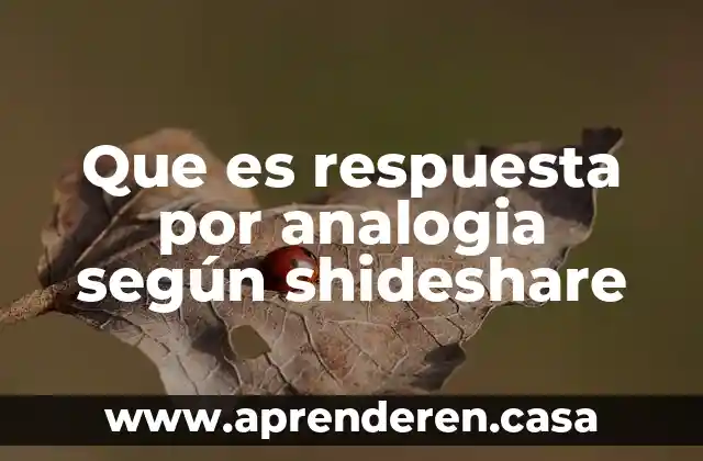 Que es respuesta por analogia según shideshare