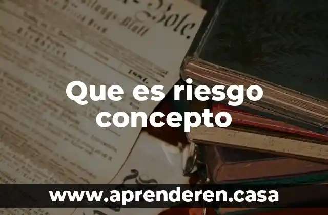Que es riesgo concepto
