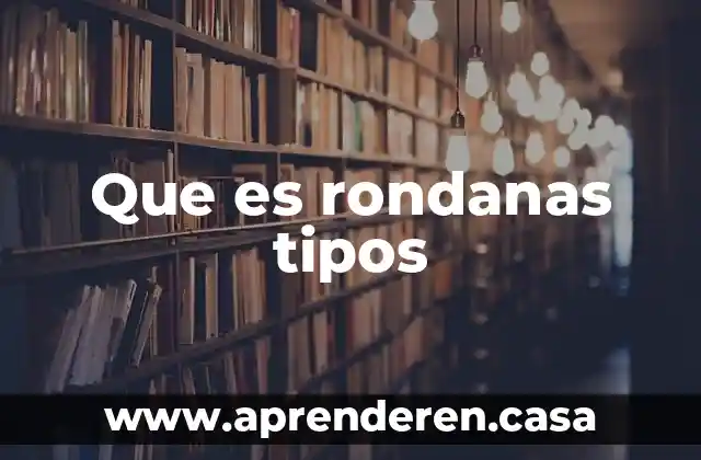 Que es rondanas tipos