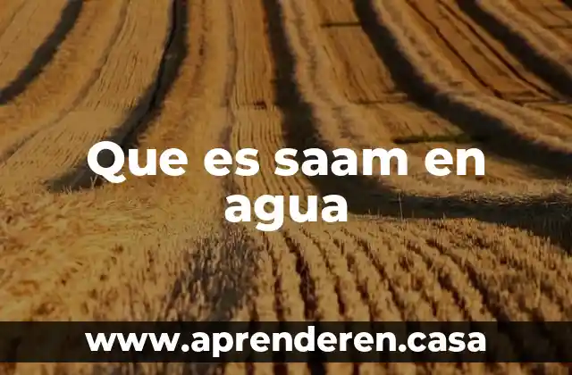 Que es saam en agua
