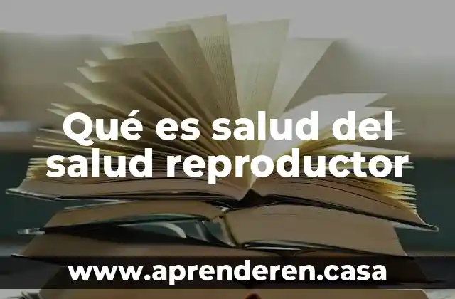 Que es la salud ejemplos 4 Qué es salud del salud reproductor