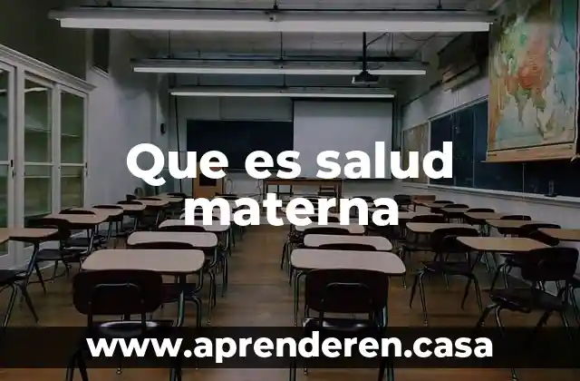 Que es salud materna