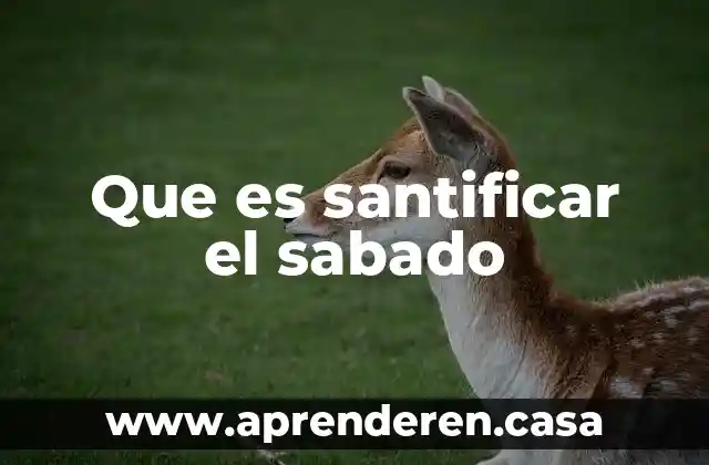 Que es santificar el sabado