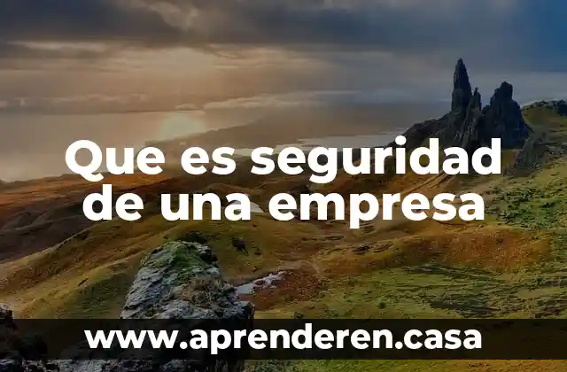 Que es seguridad de una empresa
