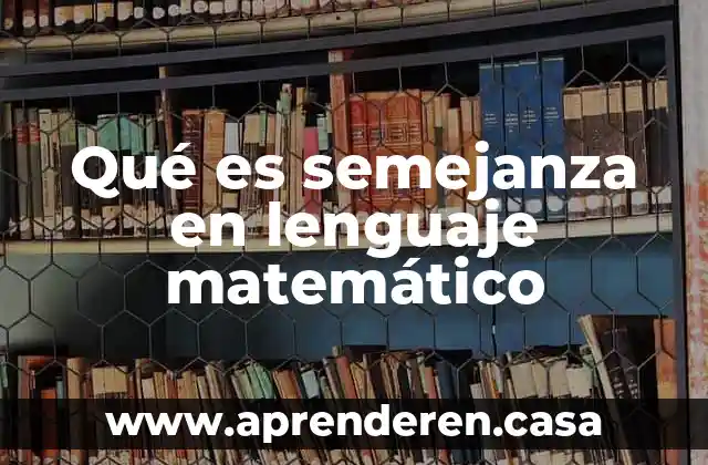 Qué es semejanza en lenguaje matemático