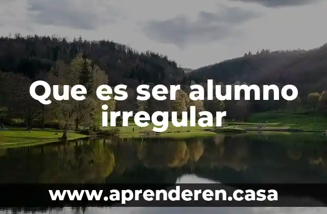 Que es ser alumno irregular