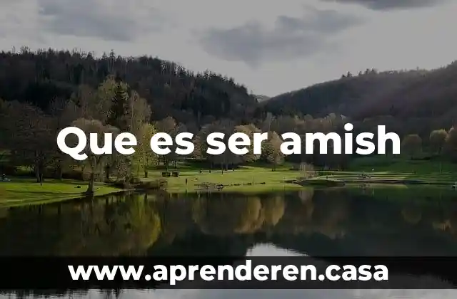Que es ser amish