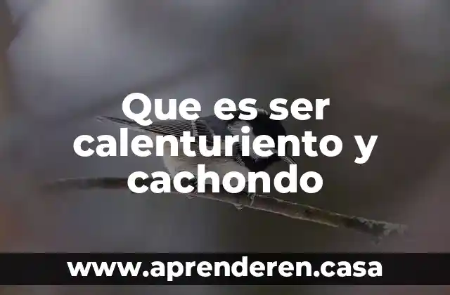 Que es ser calenturiento y cachondo