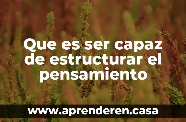 Que es ser capaz de estructurar el pensamiento