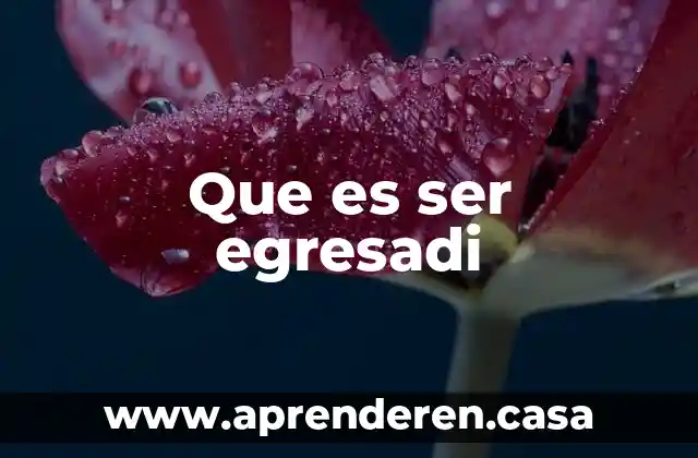 Que es ser egresadi