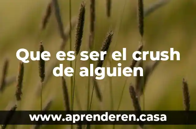 Que es ser el crush de alguien