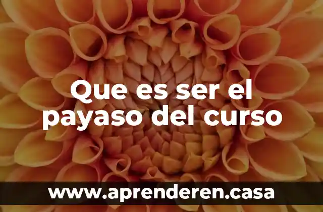 Que es ser el payaso del curso