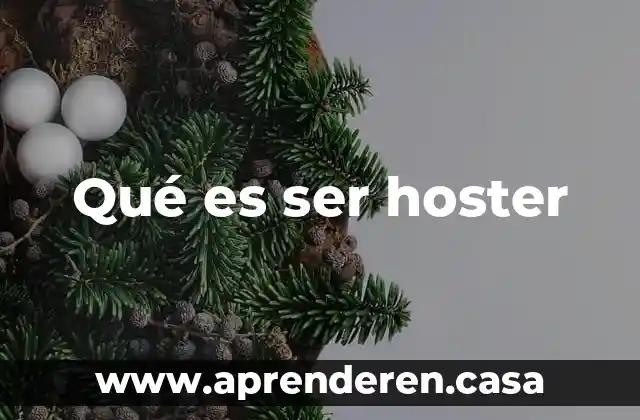 Qué es ser hoster