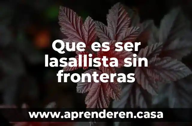 Que es ser lasallista sin fronteras