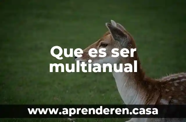 Que es ser multianual