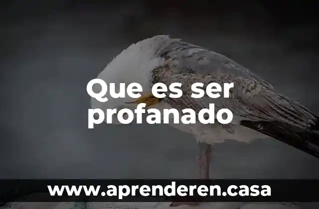 Que es ser profanado