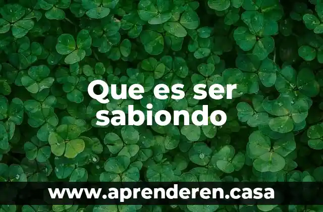 Que es ser sabiondo
