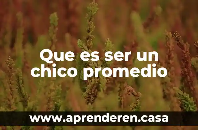 Que es ser un chico promedio